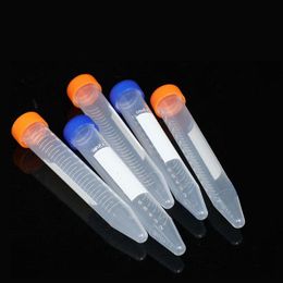 15ML Plastic Centrifuge Tubes, Round Bottom Test Tube, With Blue Screw Cap No-Leak Graduated Marks Afxxd