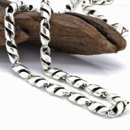 Chains 4mm 925 Sterling Silver Men's Classic Retro Thai Twist Tube Necklace