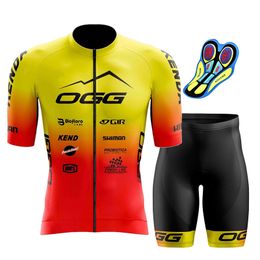 Cycling Jersey Sets Cycling Jersey Clothing Bib Pants for Men With Gel Road Bike MTB Summer Short Sleeve 230814