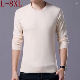 Men's Sweaters 8XL 7XL 6XL Pull Homme 2023 Fall Winter Casual Wool Sweater Men Long Sleeve Round Neck Mens Soft Warm Male Pullover