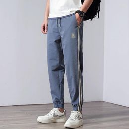 Men's Pants Ankle Length Quick Dry Joggers Casual Sportwear Sweatpants Streetwear 2023 Summer Black Harem Men Trousers