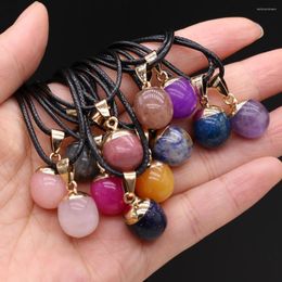 Pendant Necklaces Natural Stone Crystal Small Bean Healing Amethyst Quartz Labradorite Charms Necklace For Women Men Jewellery