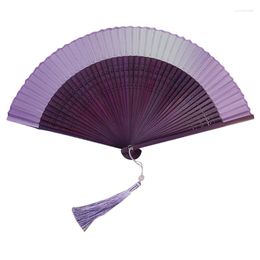 Decorative Figurines Traditional Chinese Silk Bamboo Fan With Hollowed Out Bone For Dancing Performances And Outdoor Activities