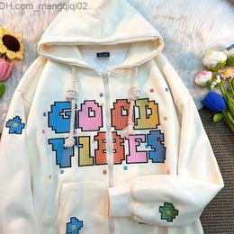 Men's Jackets Spring New Milk Sweet Design Letter Pattern Women's Hoodie Sweater Men's and Women's Couple Coat Zipper Hoodie Trap Z230816