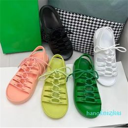 Designre flat Sandals Women Fashion Dress Ladies shoes PVC Jelly Single Open Toe Strap Trendy Casual Summer Block Party Shoes