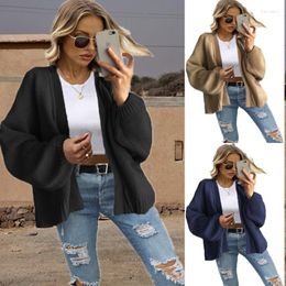 Women's Knits Cardigan Women Solid Simple Elegant V-neck Korean Style Long Sleeve Tops Fashion Knitted Sweater Outerwear Spring Autumn