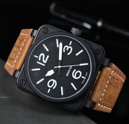 32% OFF watch Watch Men Automatic Mechanical Bell Brown Leather Black Ross Rubber Wristwatch
