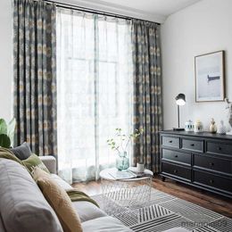 Curtain Gray Sunflower Curtains for Living Room Bedroom Printed Sheer Floral Curtain Window Drapes Customize R230815