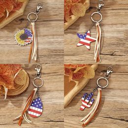 Keychains Creative Keyring Charms National Flag Key Chain Tassel Bag Pendant Keychain Fashion Jewelry Keys Accessories Holder