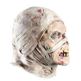 Party Masks Halloween Mummy Mask Latex Scary Rubber Headgear Horror Mascaras De Latex Realista Mummified Pinhead Parasite Masks 230814