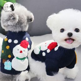 Dog Apparel Christmas Snowman Pet Winter Warm Clothes Dog Sweaters for Small Dog Clothing Schnauzer Poodle Kitten Pet Supplies Accessories 230815