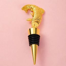 Wedding Party Gift Gold Fish Red Wine Stopper Strong Seal Keep Fresh Stopper Cork Cover 0815