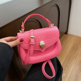 Other Bags Metal Buckle Leather Women Messenger Bag Casual Women s Shoulder Crossbody Female Handbag Black Bolsa Feminina Girl 230815