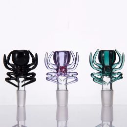 Colourful Spider Herb Holder With 14mm 18mm Male Joint Smoke Tool Glass Bowl Glass Bong Accessory LL