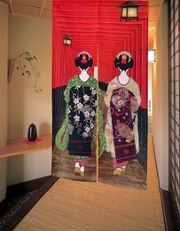 Sheer Curtains Japanese Style Doorway Curtain Polyester Printing Feng Shui Door Raimon Kimono Red Noren 230815