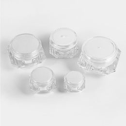 5g 10g 15g Diamond Shape Cream Box Acrylic Diamond Cream Bottle Plastic Makeup Packing Cream Jars Cosmetic Packaging Flsew