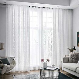 Curtain White sheer lace tulle Curtains for living room bedroom window floral curtain drapes R230815