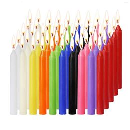 Candles 100PCS Unscented Taper Colourful Birthday Smokeless For Wedding Christmas Decoration Flame Multicolor Candle