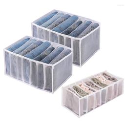 Clothing Storage 3Pcs Wardrobe Clothes Organizer Mesh Foldable Drawer Organizers For Washable Folded