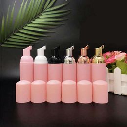 Pink Plastic Foaming Bottles Foaming Pump Bottles 60ml Foam Dispenser Empty Refillable Travel Bottles for Hand Shampoo Cleaning Airport Olmr