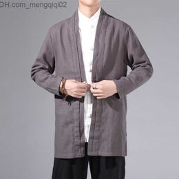 Men's Jackets Men's kimono cardigan Chinese style clothing casual windproof youth jacket Men's Harajuku jacket Kung Fu jacket 3XL Z230816