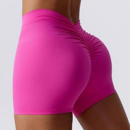 Active Shorts Sports Women's Stretch Exercise Seamless Fitness Yoga Knead Buttock Leggings Back V-Shaped Pants