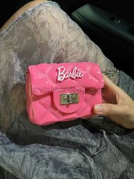 Cross Body Mini for Women Trendy and Fashionable Summer Barbie Sticker Square Versatile Jelly One Womenstylishhandbagsstore