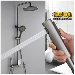 Bathroom Sink Faucets Gun Gray Piano Button Set Shower Head Black White The Third Gear Four-Gear Lifting Bath Nozzle