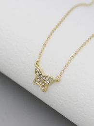 Pendant Necklaces Fashion Pave Crystal Butterfly Pendants Necklace For Women