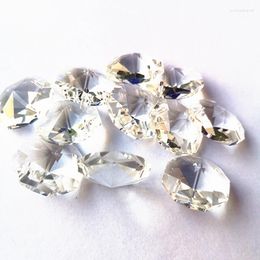 Chandelier Crystal Top Quality 200pcs 22mm Clear Octagonal Beads For DIY Garland Strands Decor Part Curtain Bead