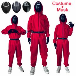 Ocasões especiais Kids Anime Game Costume Máscara Cosplay Mumpsuit Round Six Square Square Circle Triangle Capacete máscara Halloween Party Christmas Costume 230814