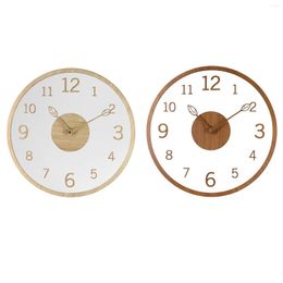 Wall Clocks Clock 12 Inch Silent Non Ticking Wood Wooden Clear Modern