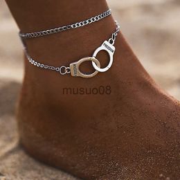 Anklets SUMENG New Boho Style Star Anklet Multilayer Foot Chain Handcuffs Anklet Brelet For Women 2023 Fashion Beh Jewelry J230815