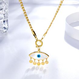 Pendant Necklaces LUXUKISSKIDS Blue Eyes Charms Choker For Woman Asethetic Evil Necklace Turkish Collier 2023 Design