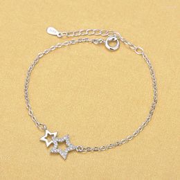 Link Bracelets Star Charm Bracelet Trendy Elegant Shiny Zirconia Adjustable Chain For Women Y2K Jewellery Gift SL646