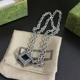 Designer Pendant Necklaces Double Letter G Logo Chains Necklaces Luxury Women Fashion Jewellery Metal GGity silvery Necklace Gift 9955