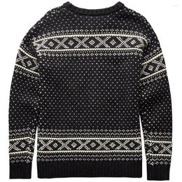 Men's Sweaters Winter O Neck Wool Pullover Men Classic Jacquard Knit Sweater Autumn Long Sleeved Knitwear Vintage Black Casual Jersey