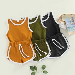 Clothing Sets Infant Baby Boys Tanks Tops Vest+ Shorts Sports Casual Style Elastic Waist Drawstring Summer Clothing