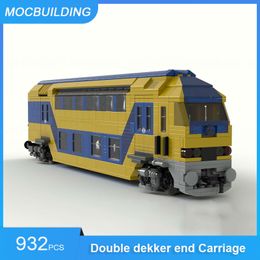 Other Toys MOC Building Blocks Dutch NS Double Dekker End Carriage DDZ Train DIY Assemble Bricks Transportation Creative Gifts 932PCS 230815