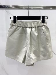 Women's Shorts Elastic Waist Leather Simple And Versatile Casual Fashion 2023 Summer 0307