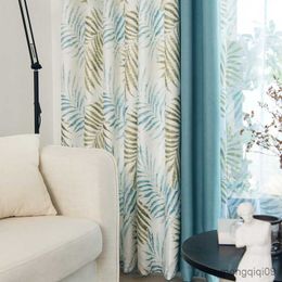 Curtain Curtains for Living Room Blue Stitching Rideaux Pour le Salon Window Curtain for Bedroom Kitchen Blackout Cortinas R230815