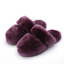 Slippers 2021 Nice Women Natural Sheepskin Home Slipper Winter Women Indoor Slippers Fur Slippers Wool Flip Flops Slipper Lady Home Shoes X230519