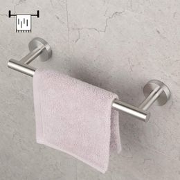 12-Inch Towel Bar Bath Hand Towel Holder 304 Stainless Steel Wall Mounted Bathroom Organiser Matte Black Silver