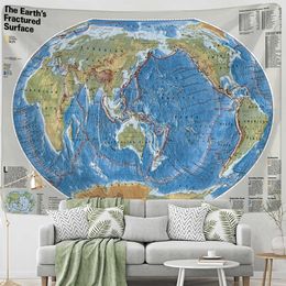 Tapestries Map Illustration Tapestry Wall Hanging Art Minimalist Aesthetic Room Hippie Bedroom Home Decor