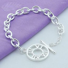 Link Bracelets Suyixian Silver Charm Bracelet & Bangle 925 With Round Pendant For Women Wedding Trendy Jewelry Y181