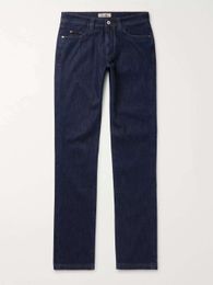 Jeans for Mens Long Pants Italian Design Loro Piana Slim-Fit Denim Jeans Europoean and American Solid Pant