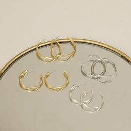 Hoop Earrings Long Life Not Easy To Discoloration 32mm C Shaped With Prevent Allergy Needle Nickel And Lead Free Wholesale