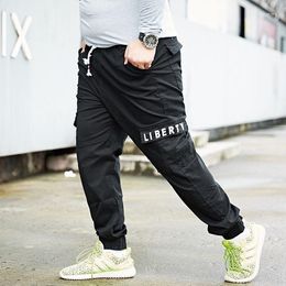 Men's Pants Men Plus Size Cargo Tide Fat Leisure Trouser Elastic Waist Tall Male Jogger Baggy Loose Slim Leg Blue Khaki Big 42 44