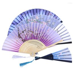 Decorative Figurines Folding Fan Chinese Style Classical Dance Gift In National Customs Cherry Blossoms Cotton-like Lustring