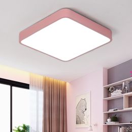 Modern square LED ceiling lights Dimmable Macarons nordic ceiling lamp in bedroom hallway balcony living room foyer kitchen light fixture D1.5